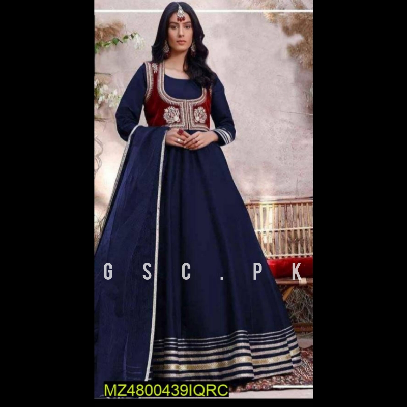Katan Silk Maxi With Koti 4 Pcs Stitched