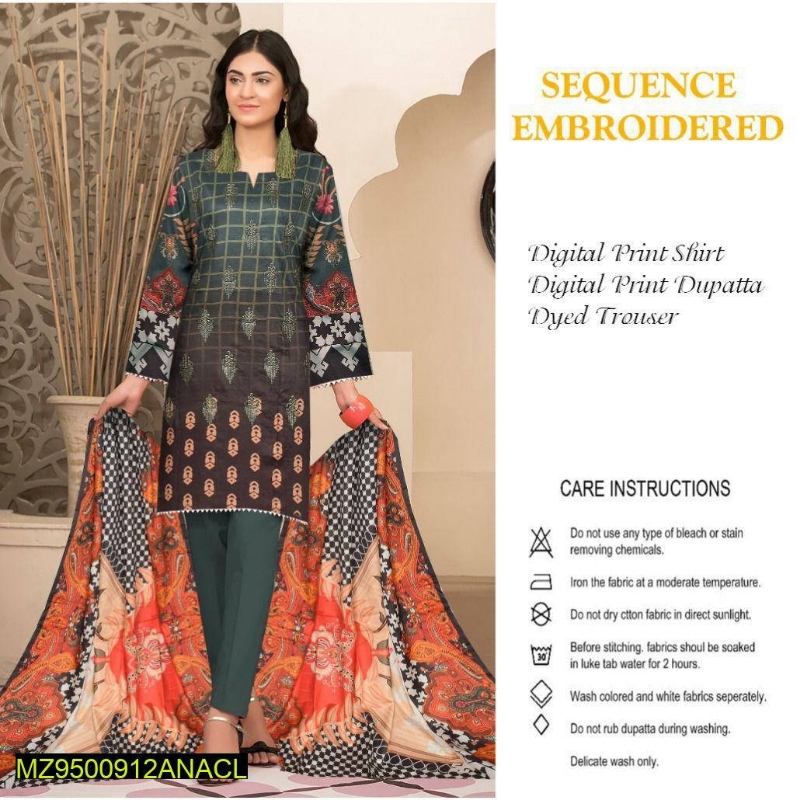 Inspired By Al-karam 3 Pcs Embroidery Collection