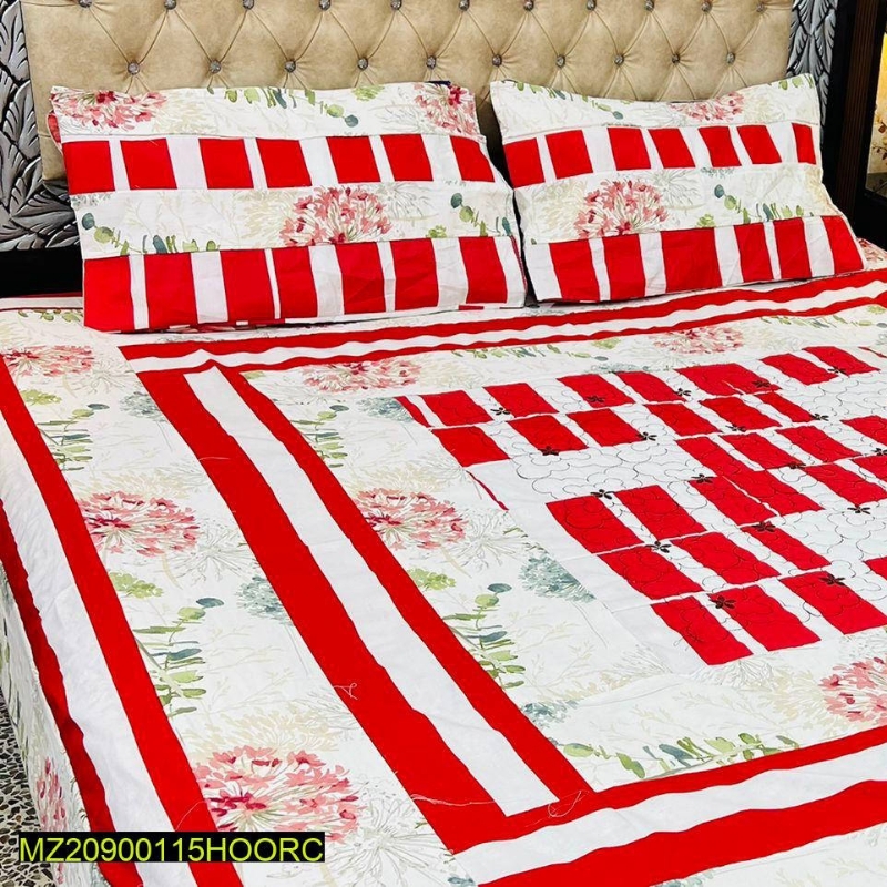 3 Piece Cotton Sotton Printing Double Bed Sheet
