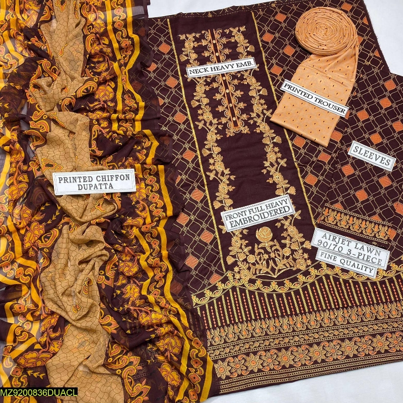 3 pc digital lawn suit