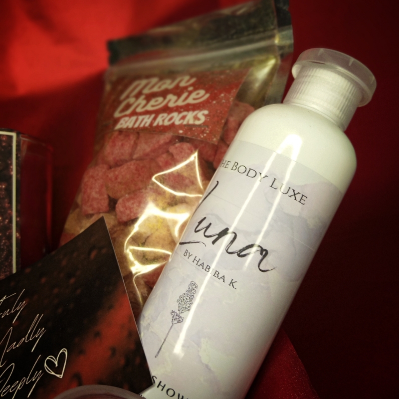 Valentines day special bath & body care box for her in red