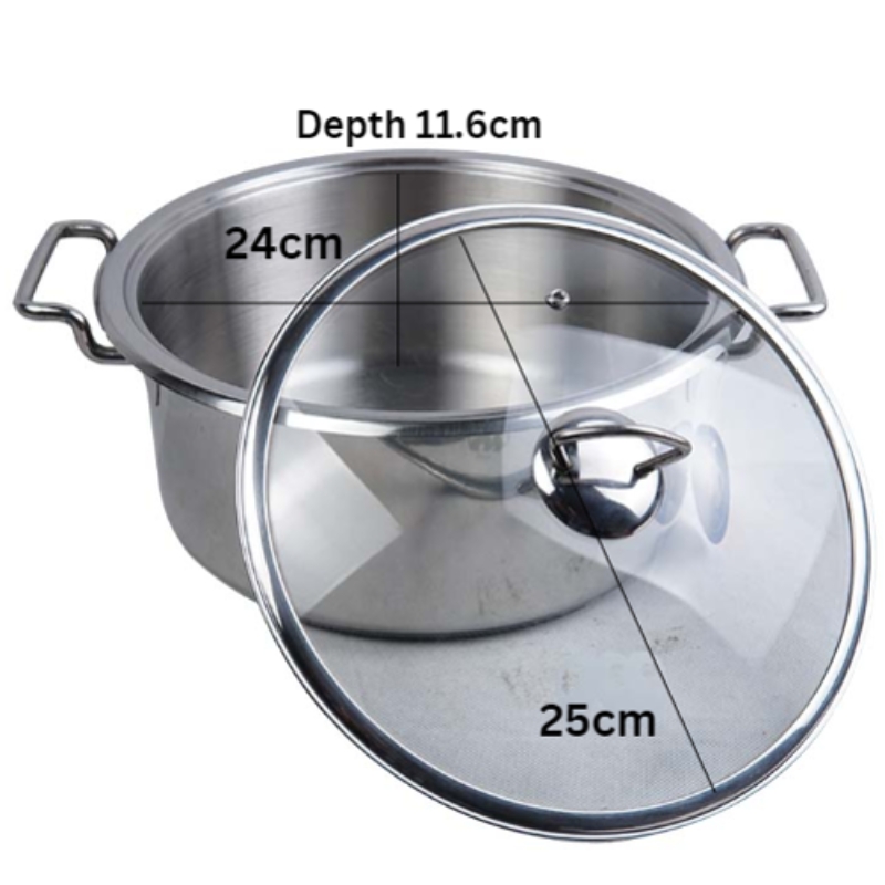 Alpha Stainless Steel 4 pcs Durable Three Layers Base Bottom pot set