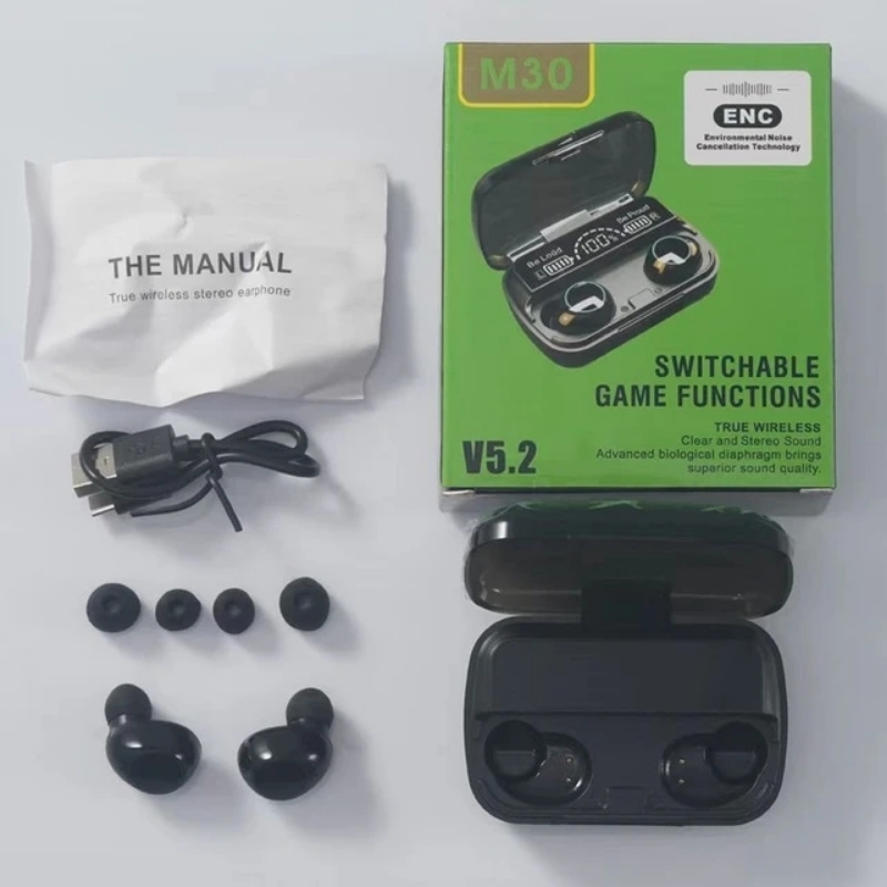 M30 Earbuds Bluetooth Big Battery Digital Display