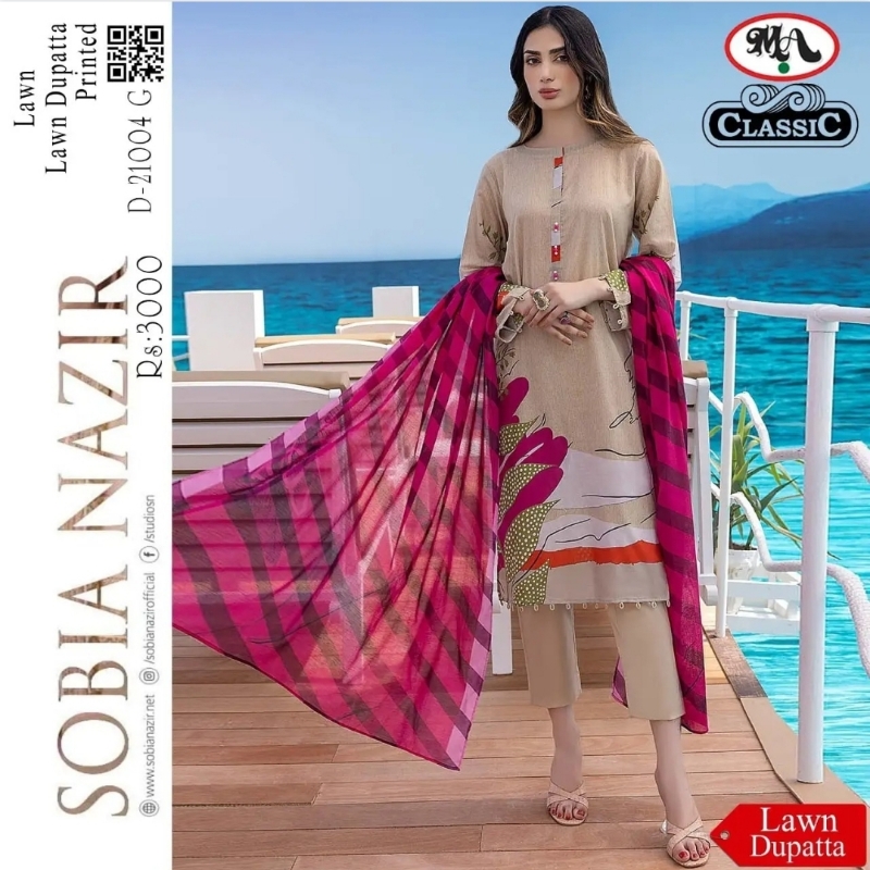 Classic 3 PC with lawn dupta no embroidery