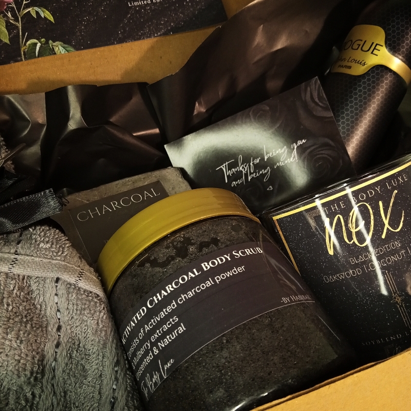 Black themed gift box for him