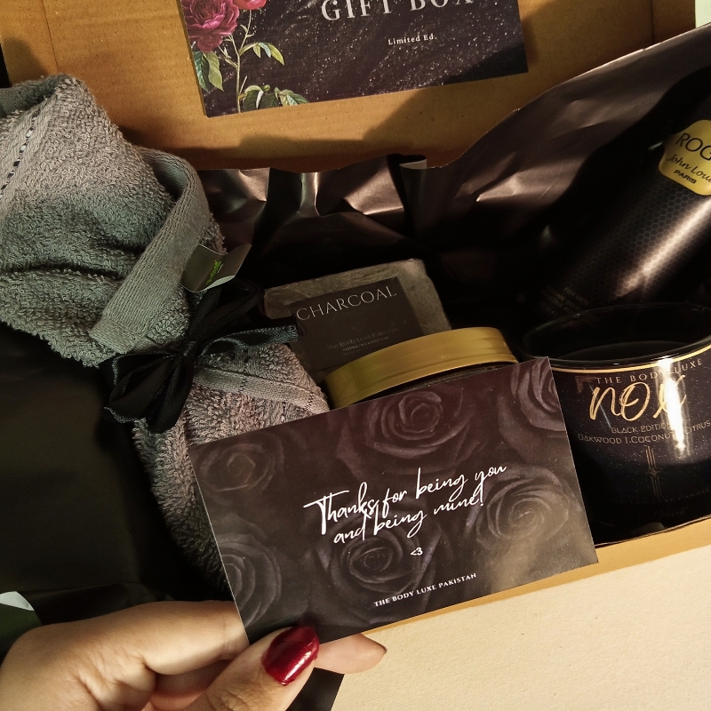 Black themed gift box for him