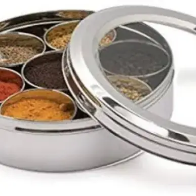 Spices Box Stainless Steel Heavy Weight With Spoon