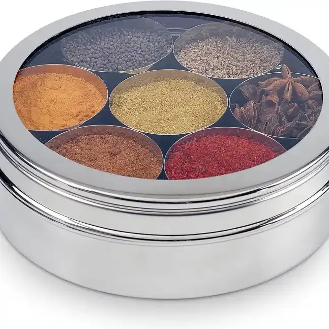 Spices Box Stainless Steel Heavy Weight With Spoon