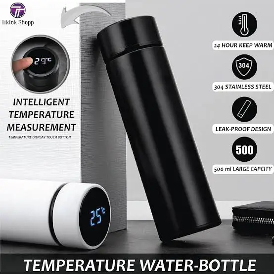 Temperature Display Indicator Insulated Stainless Steel Hot & Cold Flask Bottle, flask bottle,