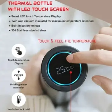 Temperature Display Indicator Insulated Stainless Steel Hot & Cold Flask Bottle, flask bottle,