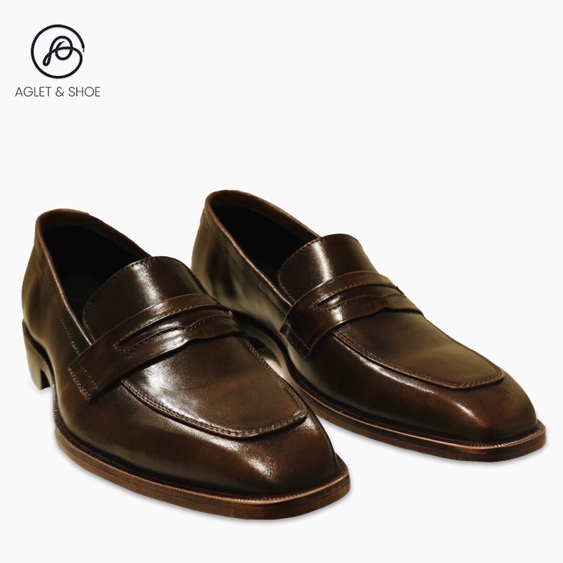 Brown patina loafars