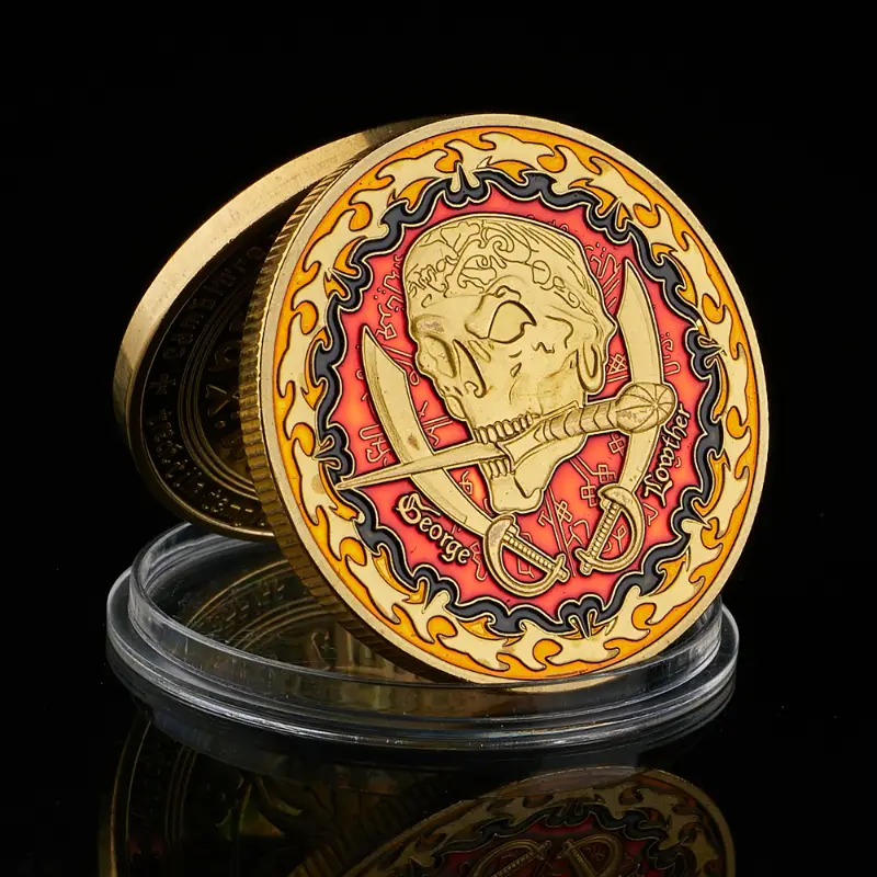Skull Pirate Ship Gold/Silver Coin (Every Day Carry)