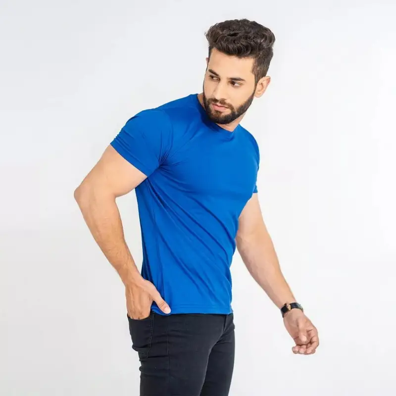 Royel Blue Double Stitching Expert Quality T-Shirt For Men