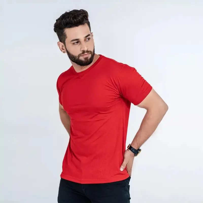 Red Double Stitching Expert Quality T-Shirt For Men