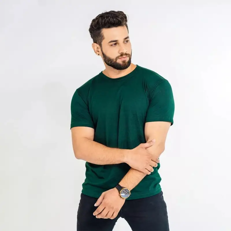 Green Double Stitching Expert Quality T-Shirt For Men