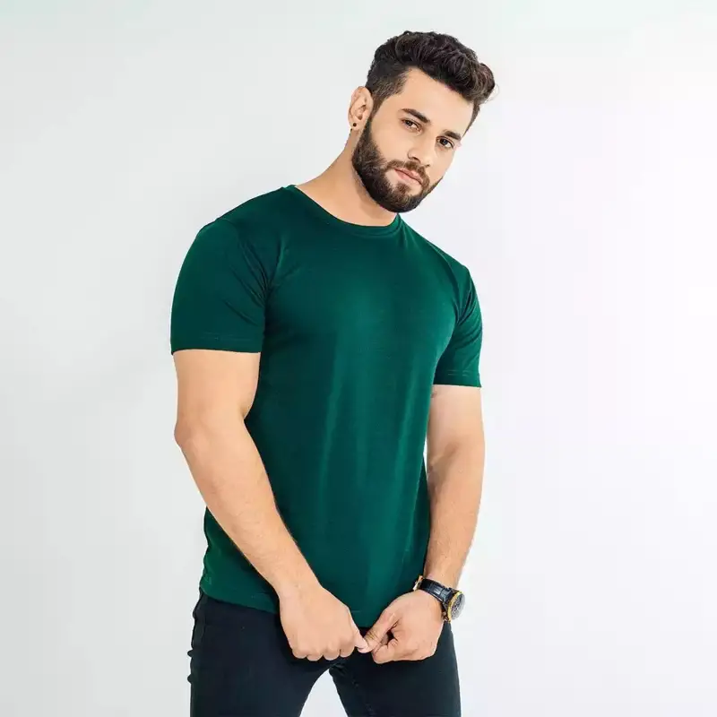 Green Double Stitching Expert Quality T-Shirt For Men