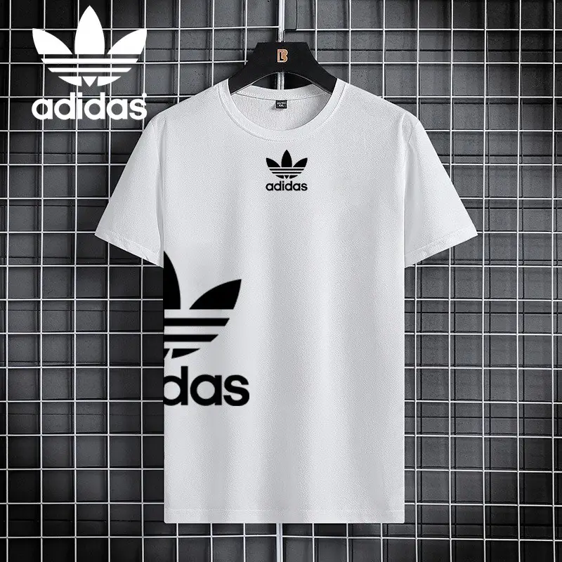 Adidas White Printed Permium Quality T-Shirt For Men