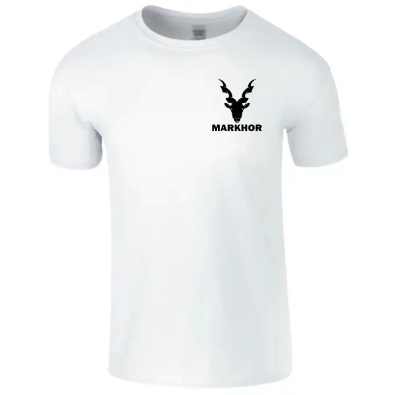 Markhor Printed White Premium Quality T-Shirt For Men
