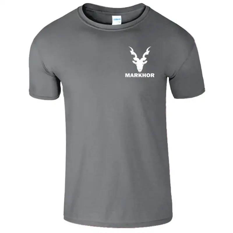 Markhor Printed Silver Grey Premium Quality T-Shirt For Men