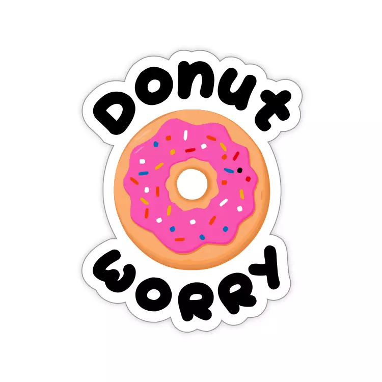 Donut Worry Sticker