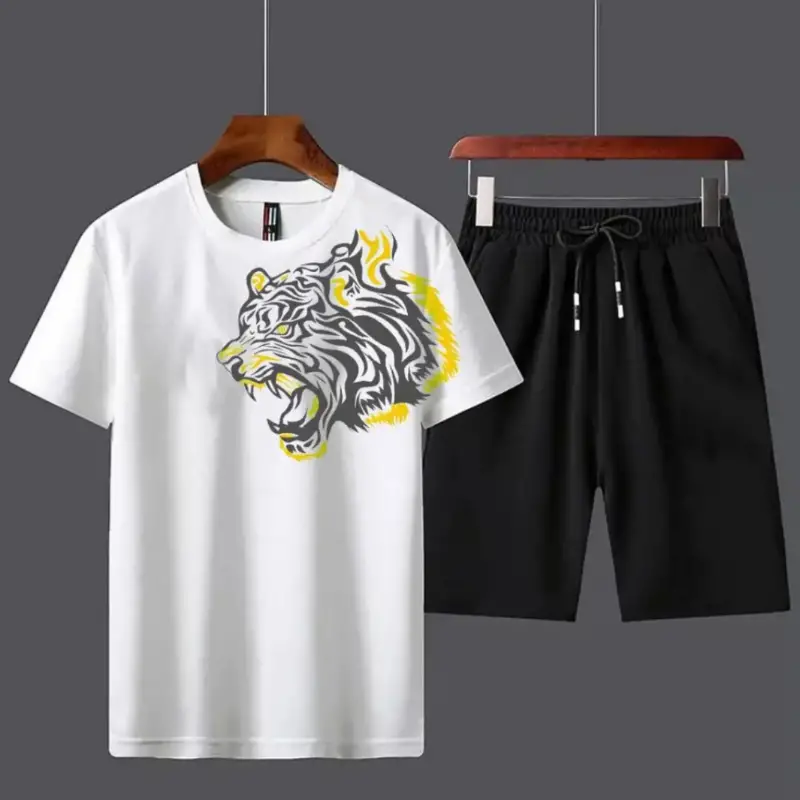 White Loin Print Tracksuit For Men