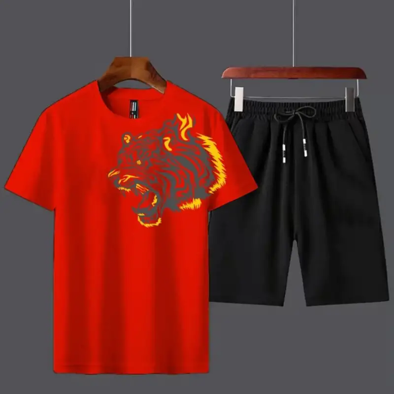 Red Loin Print Tracksuit For Men