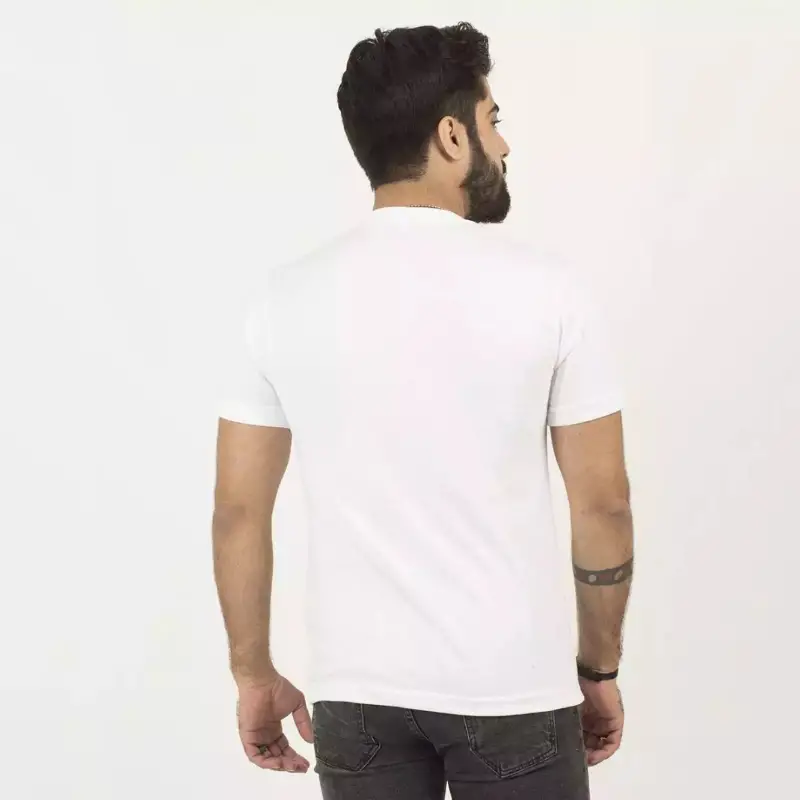 Basic White Round Neck Best Quality T-Shirt For Men