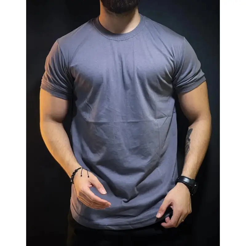 Men's Plain T-Shirt Silver Grey