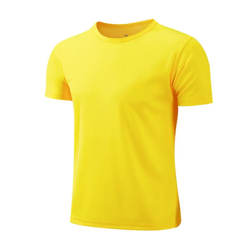 Yellow Basic Sports Polyester T-Shirt For Men Super Best Quality