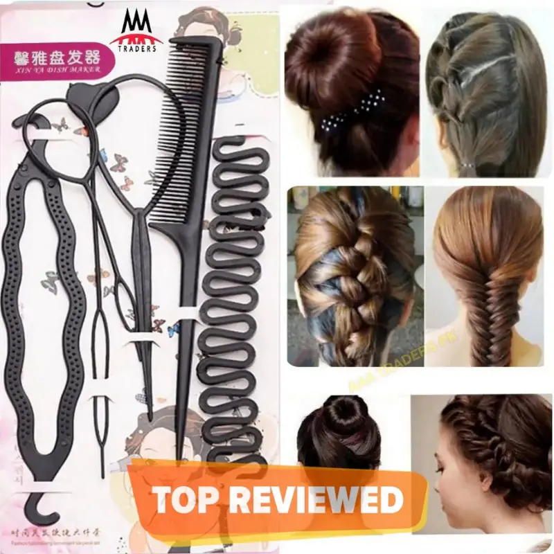 6 Pcs/Set New Hairstyle Braiding Tools Pull- Hair Dispenser Disk Hair Combs Fashion Hair Accessories
