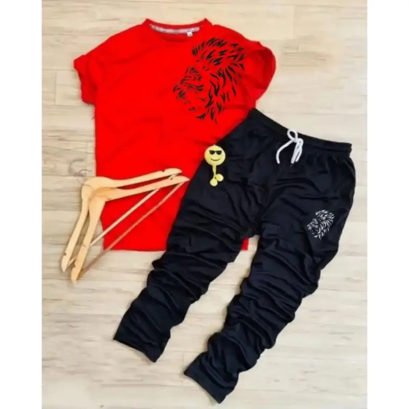 Red Lion Printed Sports Polyester Fabric Tracksuit For Men