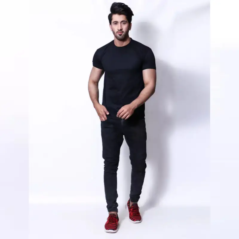 Black Basic T-Shirt For Men