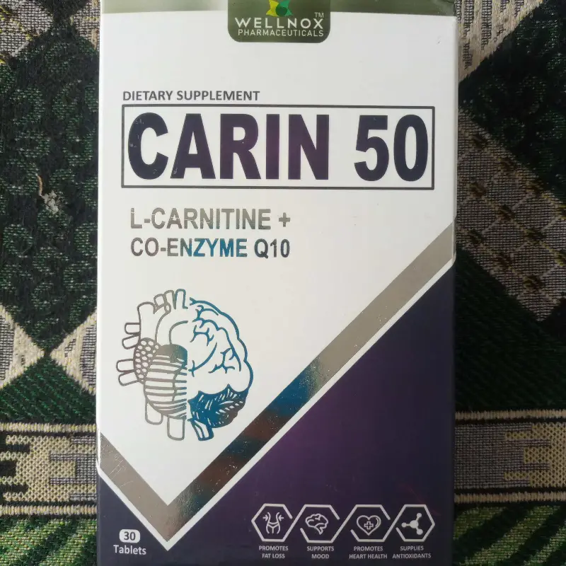 TAB   CARIN 50.           L-CARNITINE 550MG + QENZ10   50 MG