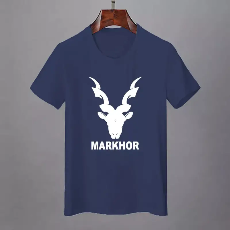 Navy Blue Markhor Printed Permium Quality T-Shirt For Men