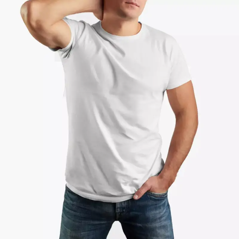 White Basic Sports Polyester T-Shirt For Men