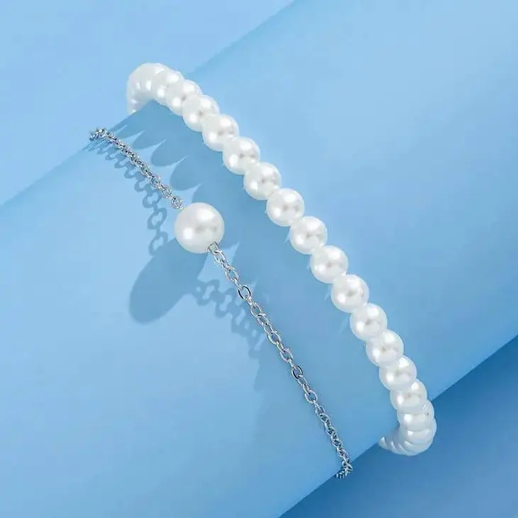 2 Pcs Silver Anklet