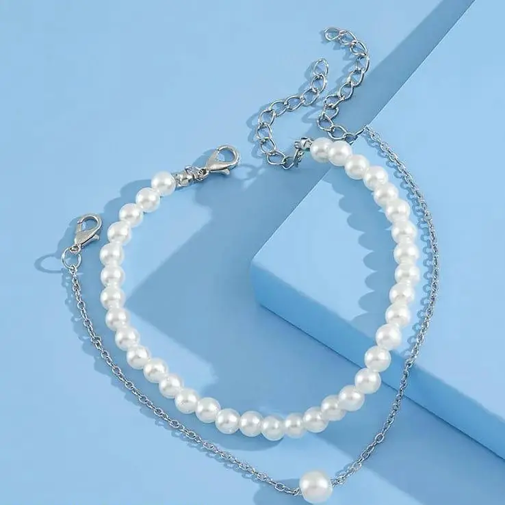 2 Pcs Silver Anklet