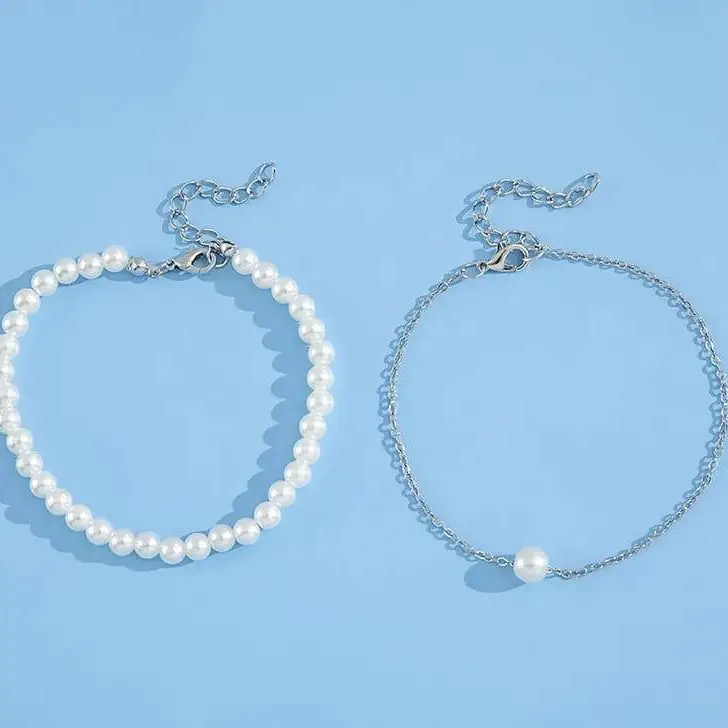 2 Pcs Silver Anklet