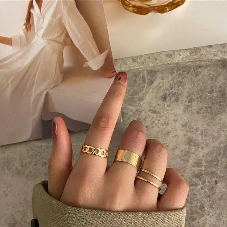 Hip Hop Pack of 3 Rings Set