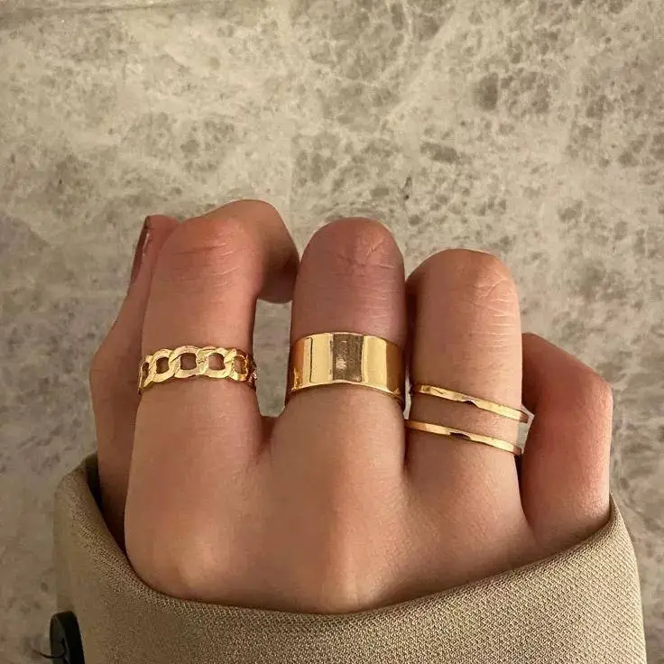 Hip Hop Pack of 3 Rings Set