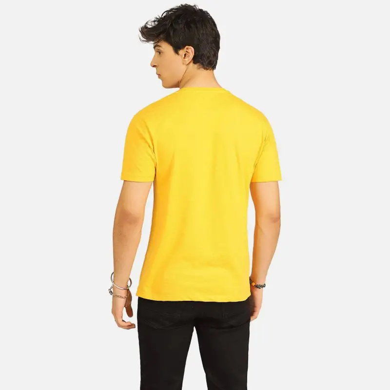 Yellow Basic Round Neck T-Shirt