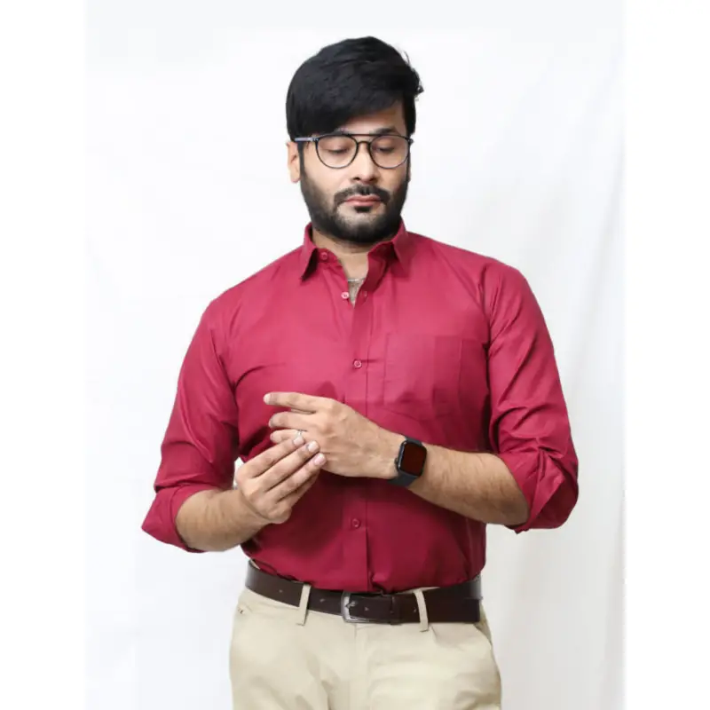 Formal Dress Shirts for Men Premium Quality Maroon