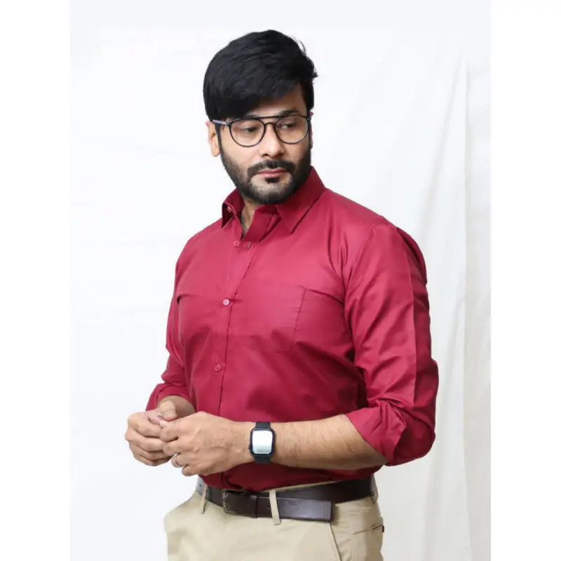 Formal Dress Shirts for Men Premium Quality Maroon