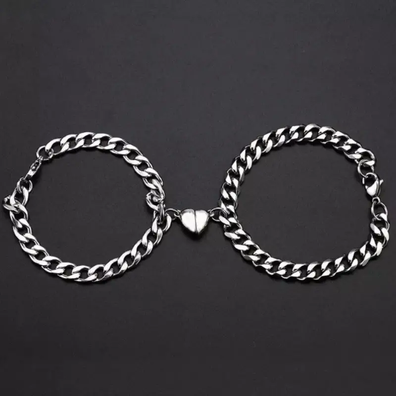 Heart Love Bracelet for Men and Women - 2pcs/Set Pair of Magnetic Chain for Couples