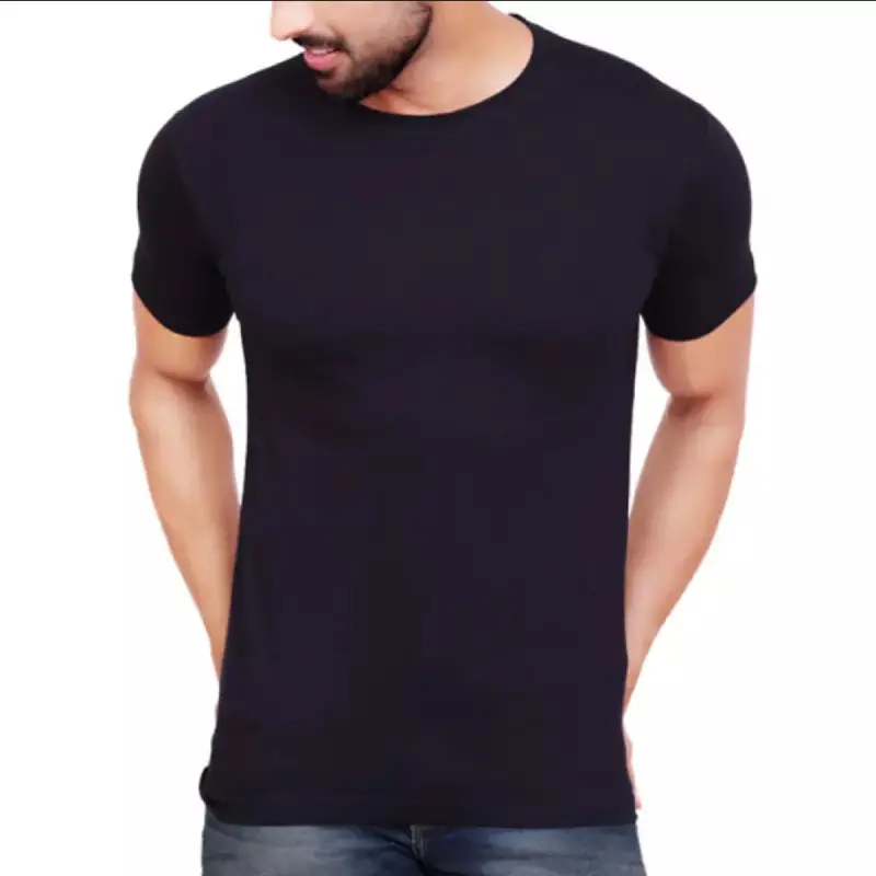 Navy Blue Round Neck T-Shirt For Men