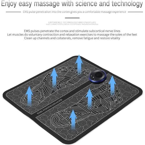 Ems Foot Massager, Mat Electric Usb Charging Smart Display Tens Acupuncture Feet Cushion Blood Circulation Pad Health Care Home