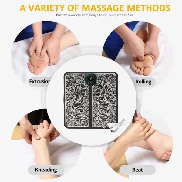 Ems Foot Massager, Mat Electric Usb Charging Smart Display Tens Acupuncture Feet Cushion Blood Circulation Pad Health Care Home