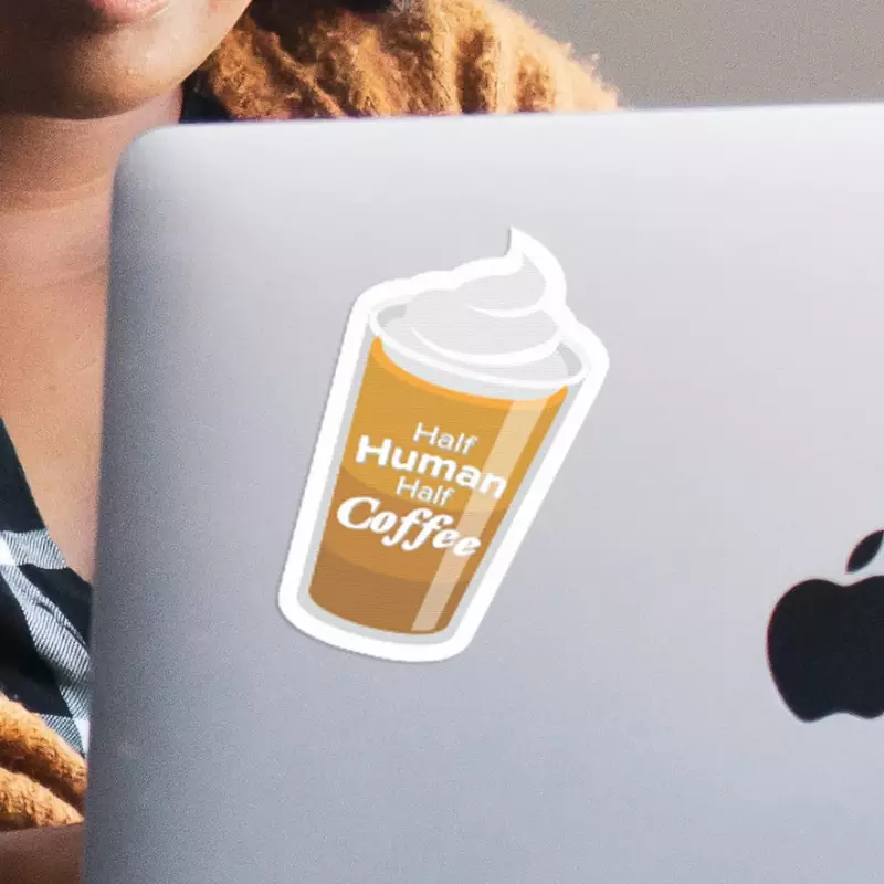 Half Human Half Coffee Sticker