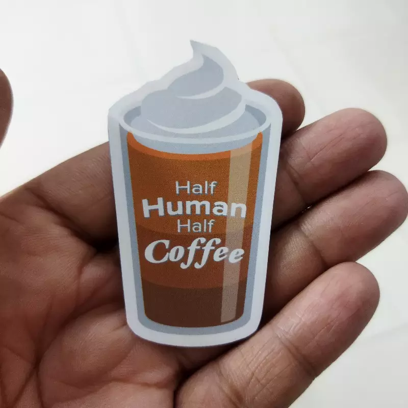 Half Human Half Coffee Sticker
