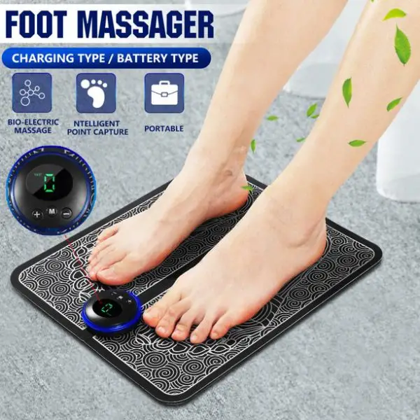 Ems Foot Massager Mat Electric Usb Charging Smart Display Tens Acupuncture Feet Cushion Blood Circulation Pad Health Care HomeEE4777